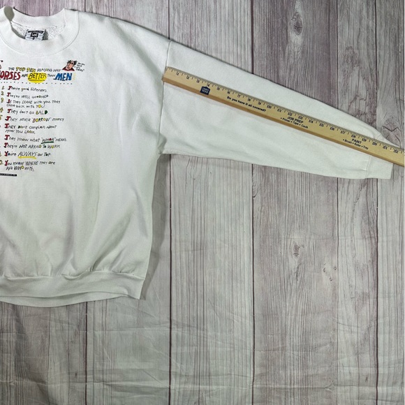 Women’s Vintage Lee 1995 “Reasons Why Horses are Better Than Men” Crewneck XL - Picture 6 of 9